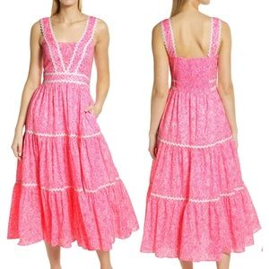 Lily Pulitzer Pollie Floral Rickrack Tiered Cotton Dress